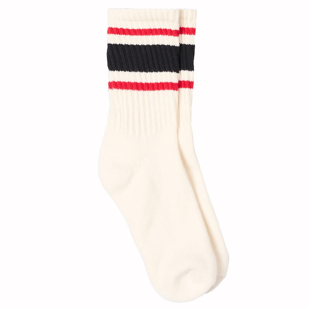 Faribault Mill One Size Faribault Mill x American Trench Retro Stripe Cotton Socks - Natural