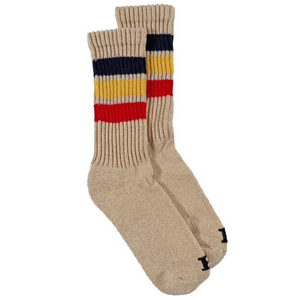 Faribault Mill One Size Frontier Cotton Marled Socks - Wheat/Natural