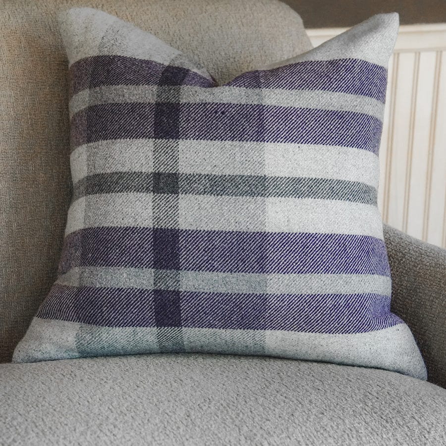Faribault Mill Purple Northfield Plaid Alzheimer's Purple Pillow Case