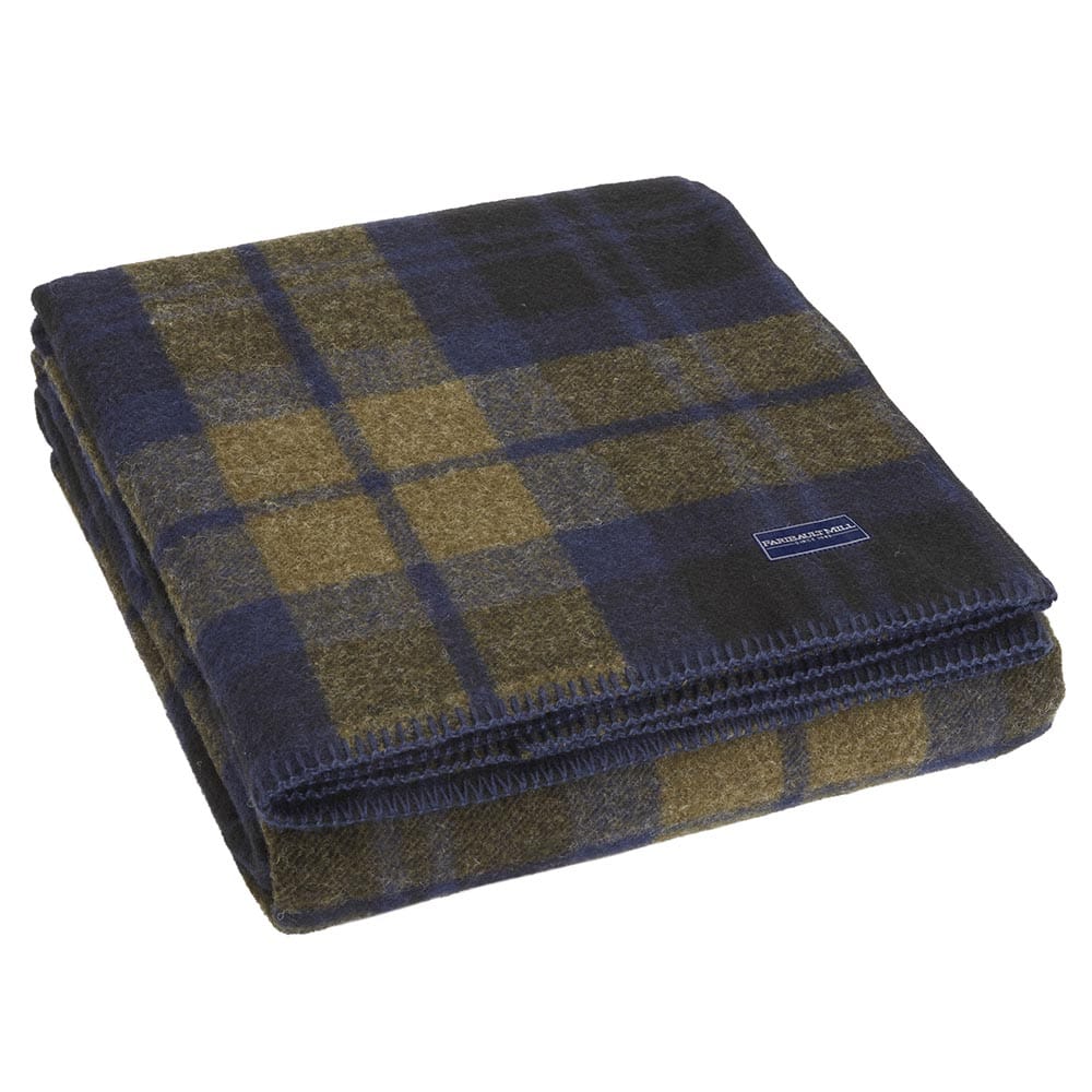 Faribault Mill Twin Shadow Plaid Wool Blanket
