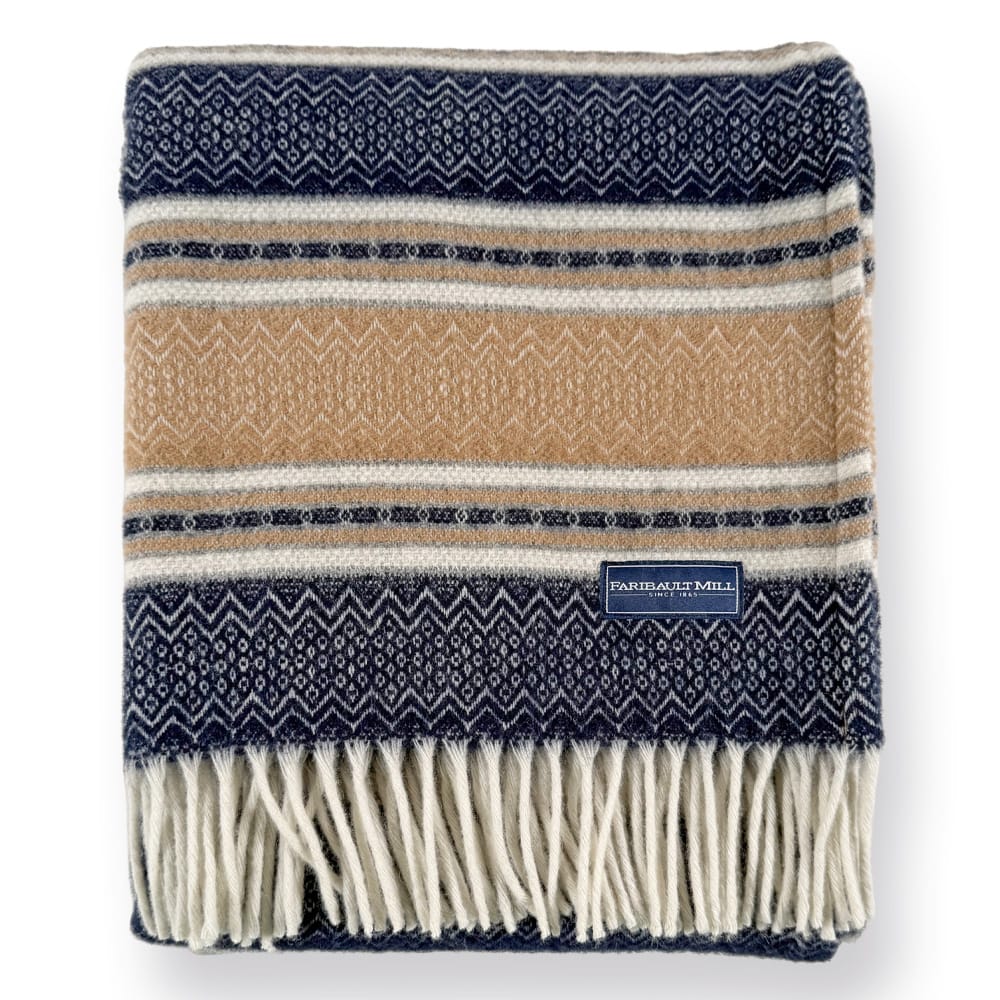 Faribault Woolen Mill 50" x 63" Mesa Wool Throw Blanket - Beige