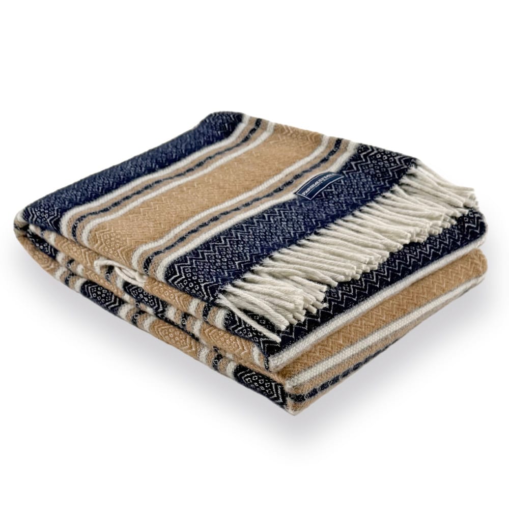 Faribault Woolen Mill 50" x 63" Mesa Wool Throw Blanket - Beige