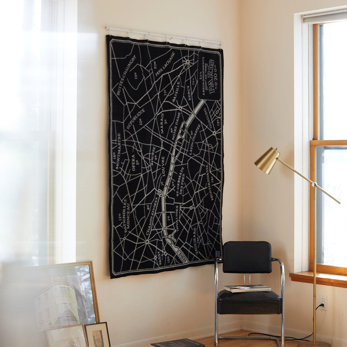 Paris Map Wool Throw active Current Dry clean or hand wash Faribault Lakes & Maps New Lower Price