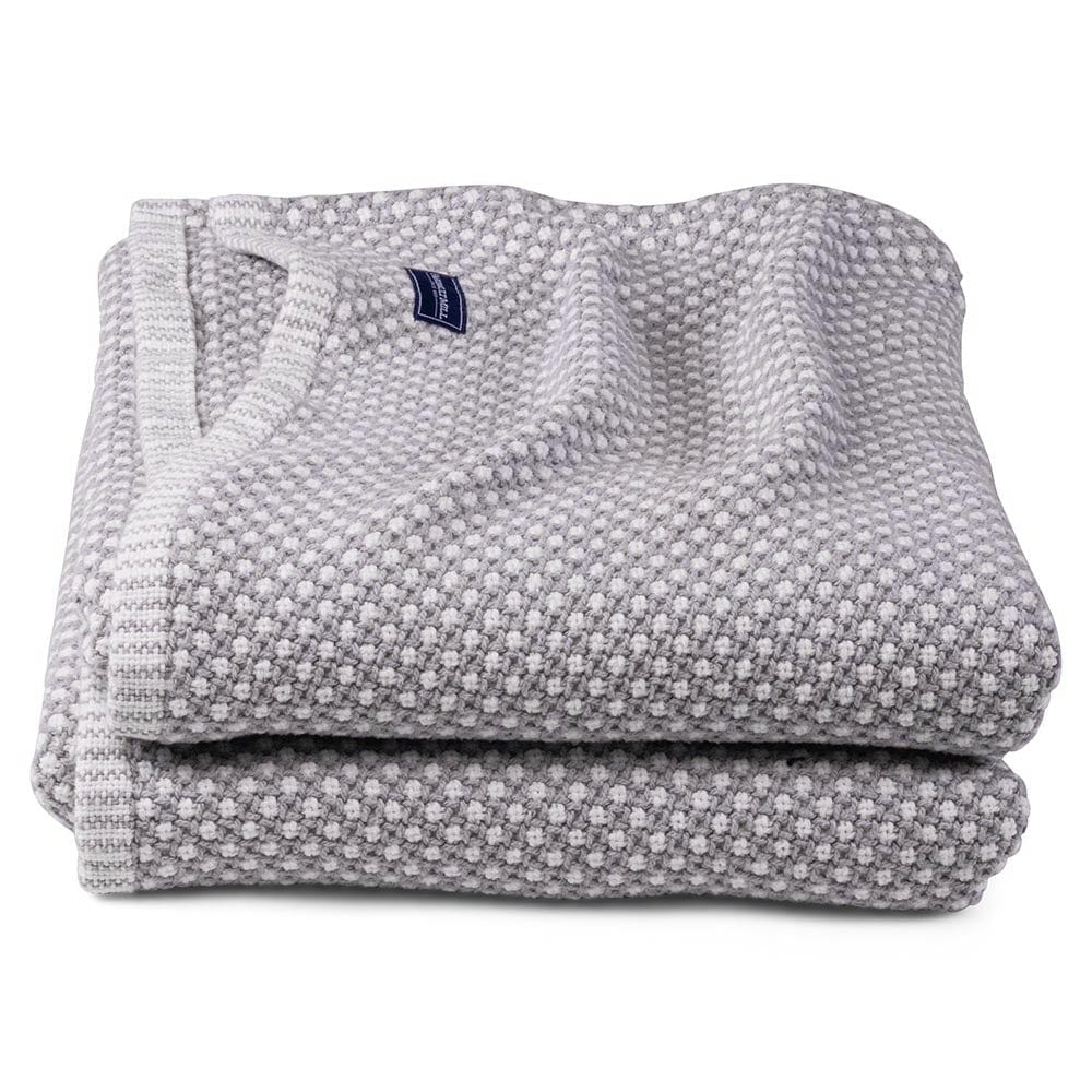 Edgecomb Cotton Blanket - Dove Gray active Current Edgecomb Cotton Blanket Full Full Price group-gallery King machine washable Maine New Lower Price personalization Queen Solids Twin