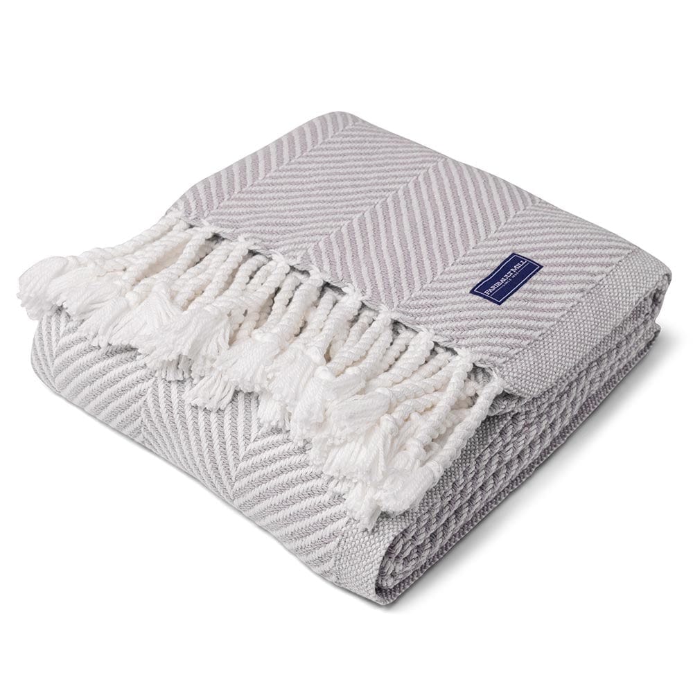 Monhegan Cotton Throw With Fringe - Dove Gray active All Throws Best Seller Cotton Throws Current Full Price FWM group-gallery Herringbone Collection Herringbone Throw machine washable Maine Monhegan Cotton Throw With Fringe New Lower Price personalization Regular Priced Throws