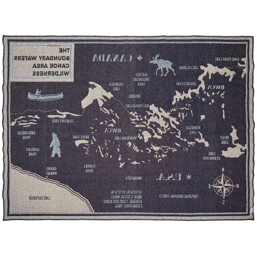 BWCA Map Wool Throw Blanket active Current Dry clean or hand wash Faribault Lakes & Maps New Lower Price