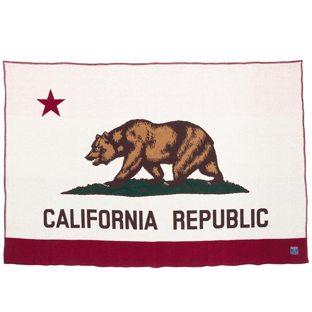 California Flag Wool Throw 42" x 65" active Current Dry clean or hand wash Faribault Full Price Great Flags New Lower Price