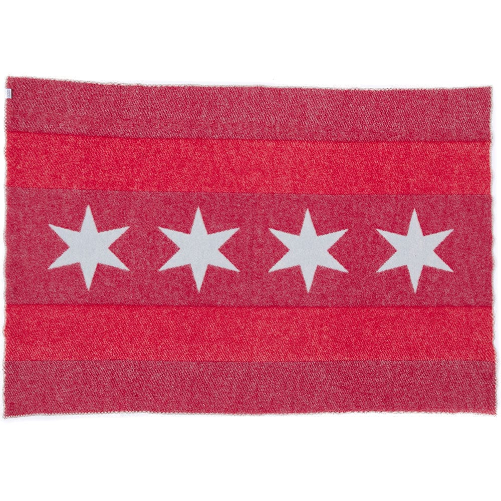 Chicago Flag Wool Throw active Current Dry clean or hand wash Faribault Full Price Great Flags New Lower Price