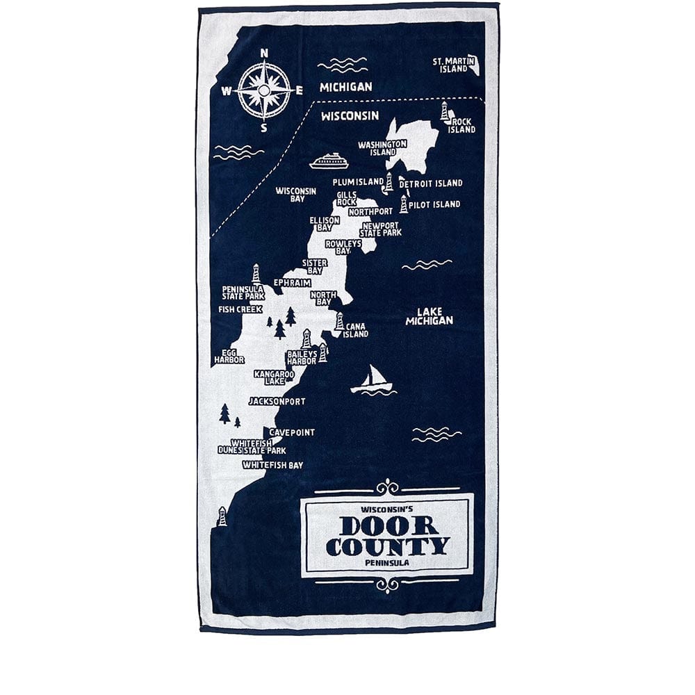 Door County Map Towel Door County active Current Faribault Full Price machine washable Towel
