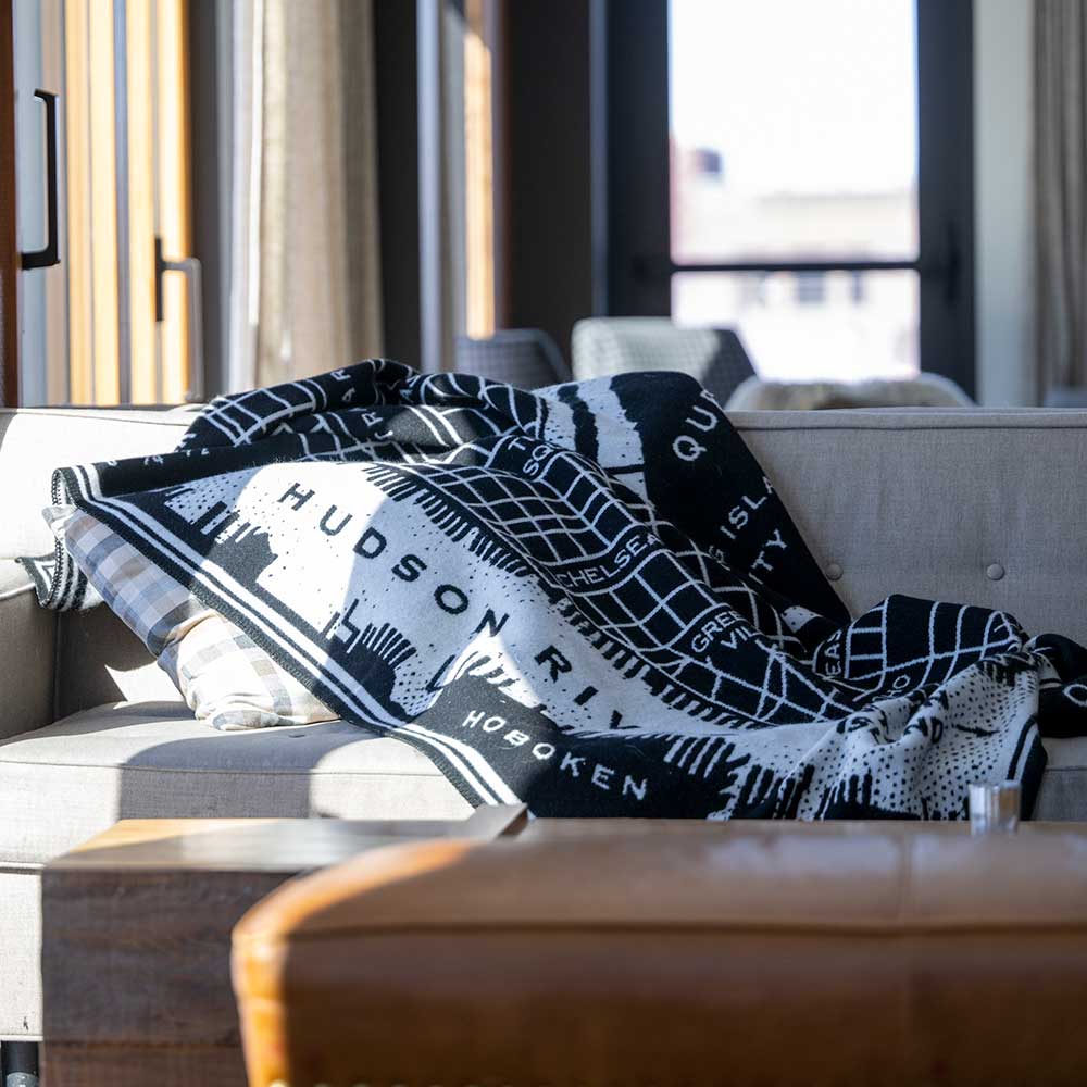 New York City Map Wool Throw active Current Dry clean or hand wash Faribault Lakes & Maps New Lower Price