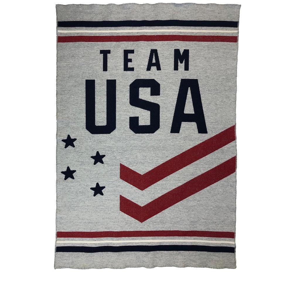 US Olympic Team Wool Throw Blanket - Team USA Chevron 42" x 65" active Current Dry clean or hand wash group-gallery New Lower Price US Olympic Throw