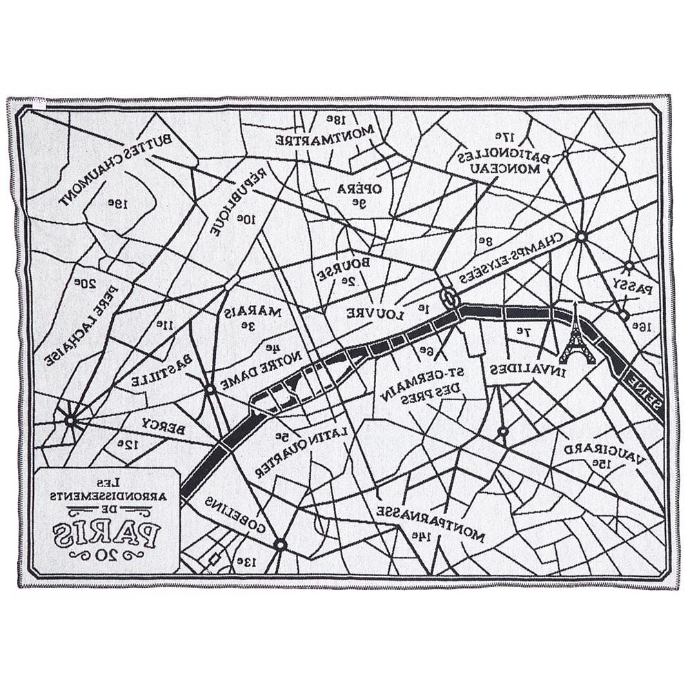 Factory Second Paris Map Wool Throw active Dry clean or hand wash Lakes & Maps