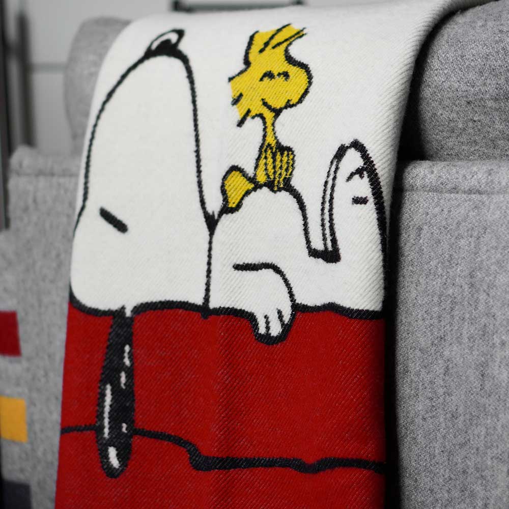 Snoopy House Wool Throw Blanket active Current Dry clean or hand wash Faribault Full Price New Lower Price Peanuts Peanuts Wool Throw