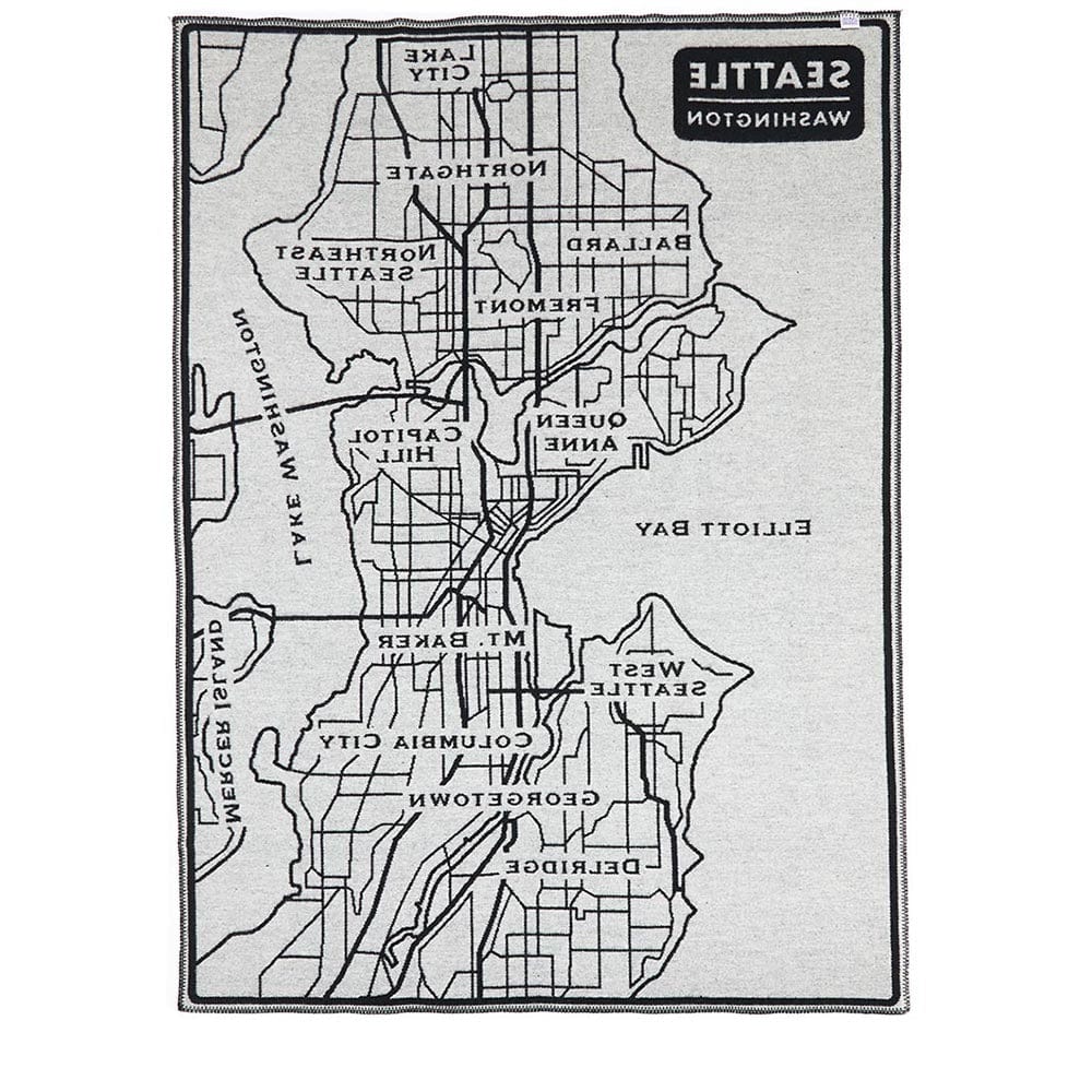 Seattle Map Wool Throw active Current Dry clean or hand wash Faribault Full Price Lakes & Maps New Lower Price