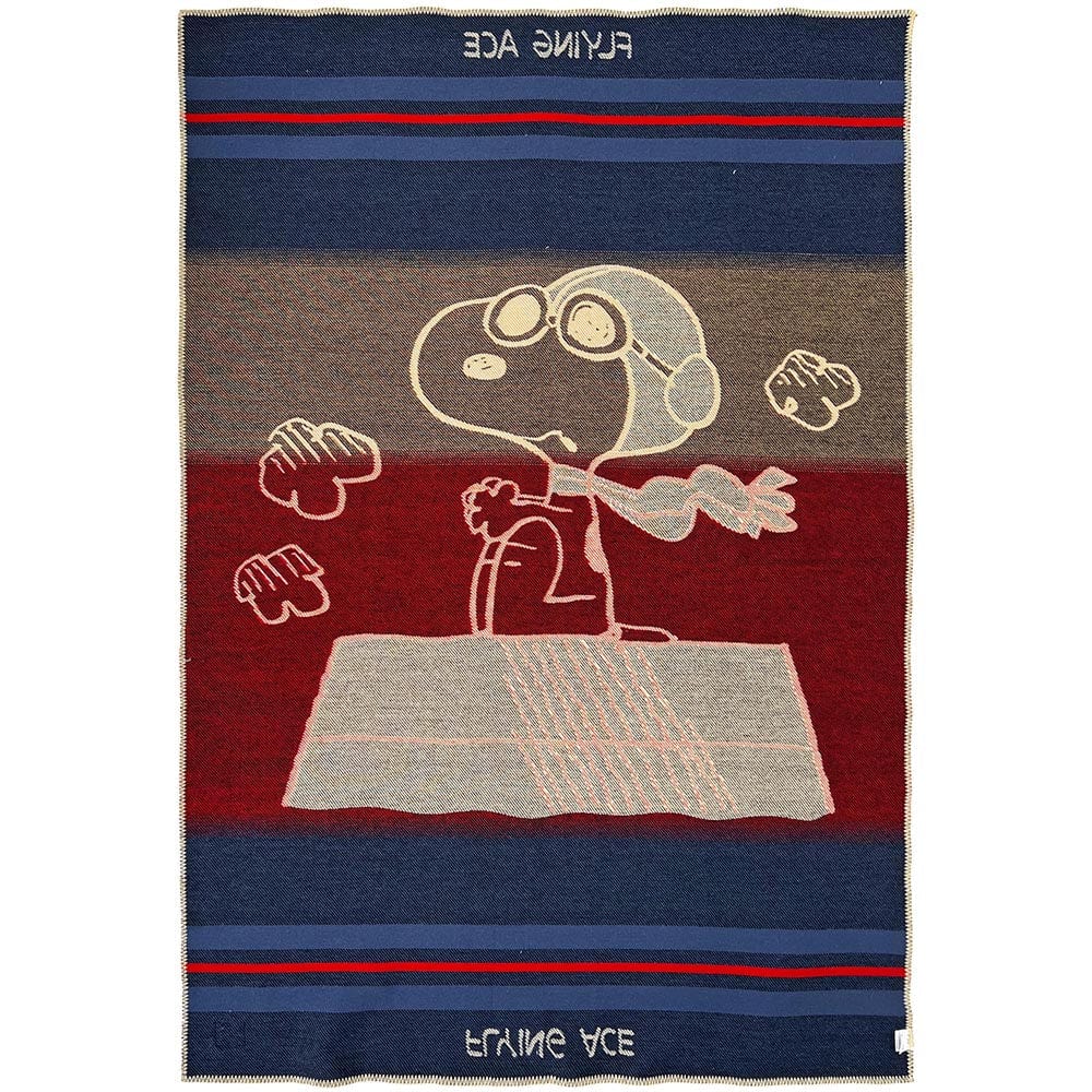 Snoopy Flying Ace Wool Throw Blanket active Current Dry clean or hand wash Faribault Full Price New Lower Price Peanuts Peanuts Wool Throw