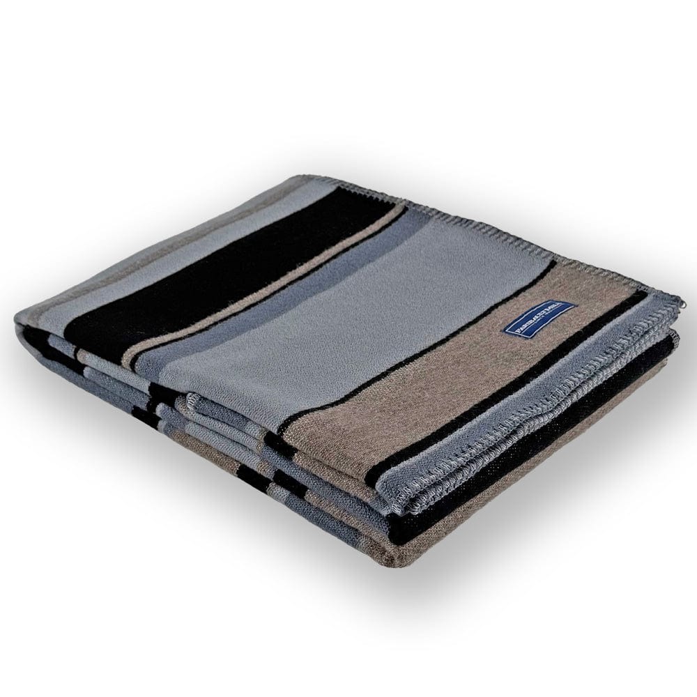 Factory Second Limited Edition 4 Color Stripe Wool Throw - Gray 43" x 67" active machine washable