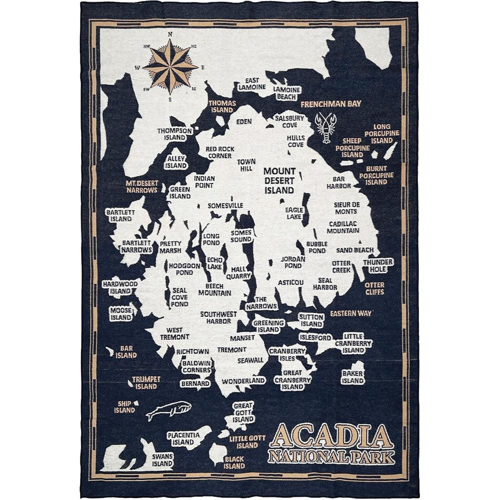 Acadia National Park Wool Throw 48" x 72" active Current Dry clean or hand wash Faribault New Lower Price