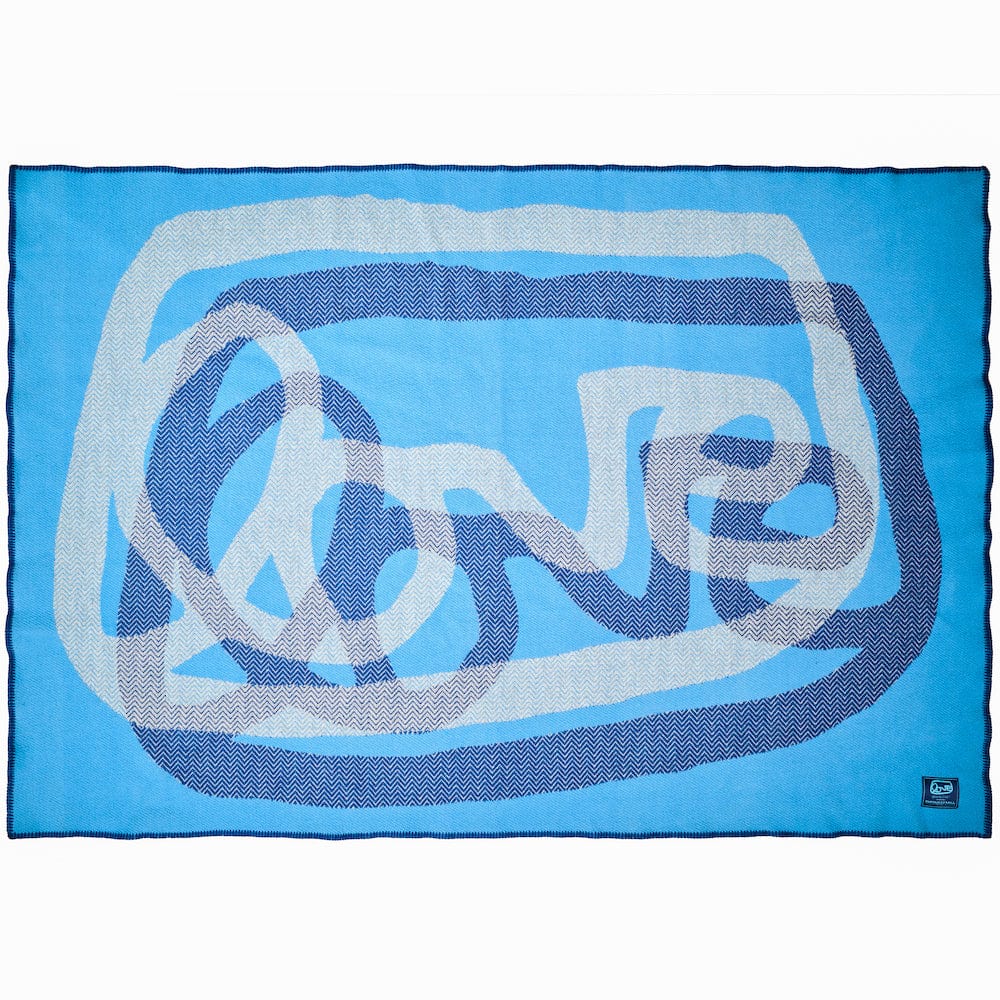 Alexandra Grant LOVE™ Wool Throw Blanket Herringbone Blue active Dry clean or hand wash Full Price group-gallery