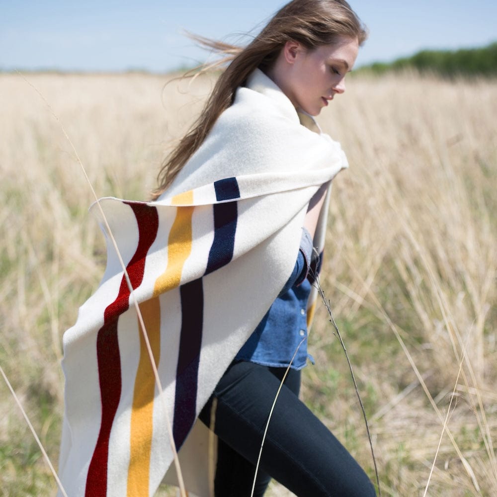 Frontier Wool Throw Blanket - Natural active Current Dry clean or hand wash Faribault Frontier Wool Throw Full Price group-gallery New Lower Price personalization Stripes