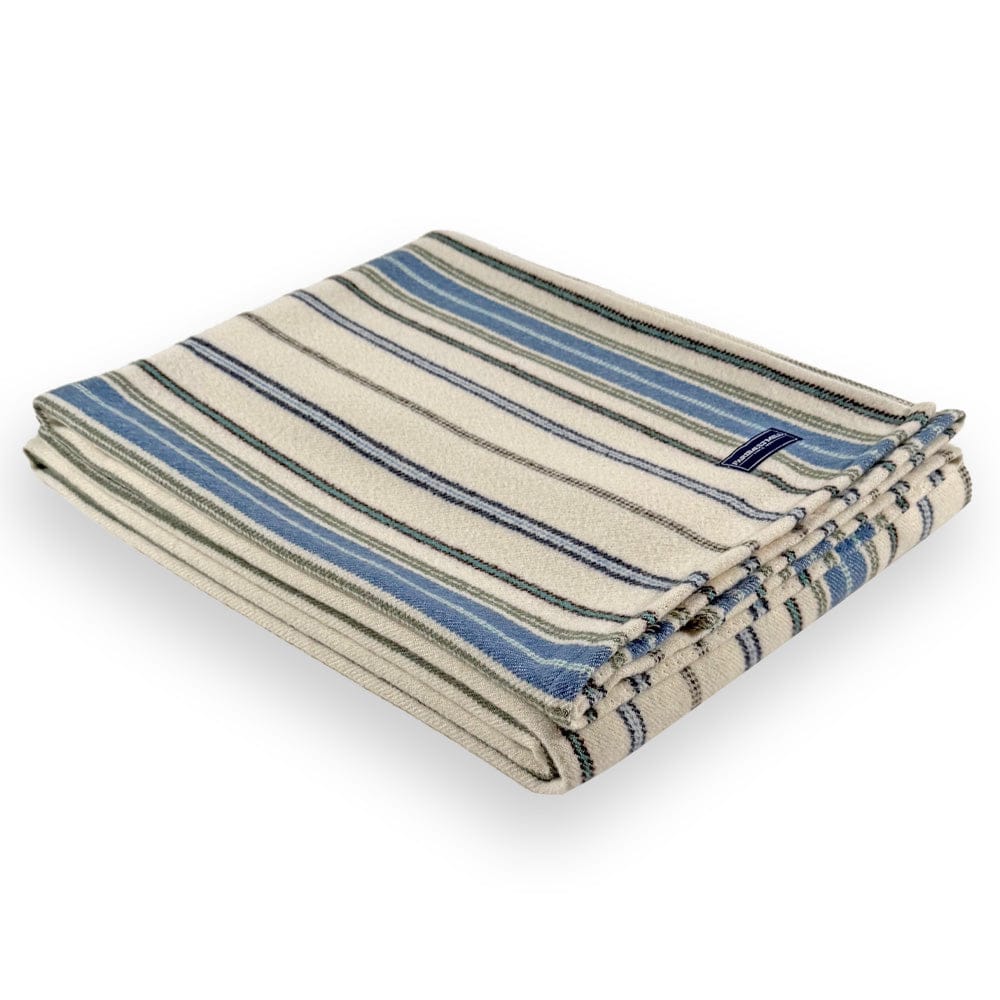 Factory Second Baja Stripe Lightweight Wool Blanket - Natural active Current Faribault Full group-gallery King Queen Solids Twin