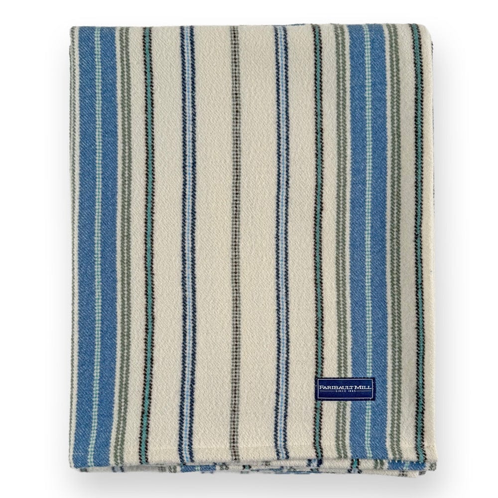 Factory Second Baja Stripe Lightweight Wool Blanket - Natural active Current Faribault Full group-gallery King Queen Solids Twin