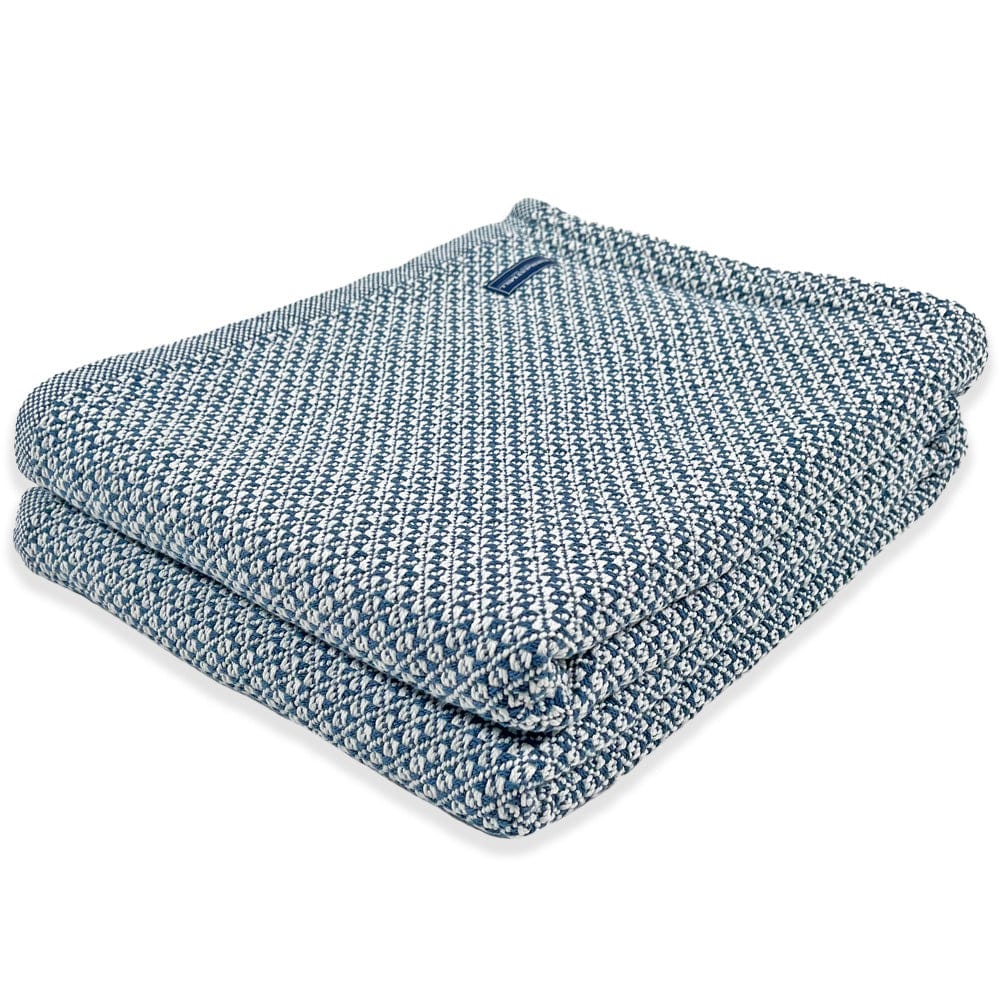 Factory Second Bar Harbor Cotton Blanket Indigo active Full group-gallery King machine washable Queen Solids Twin