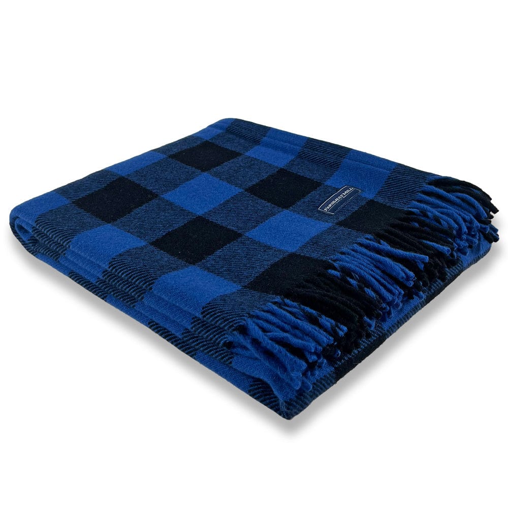Buffalo Check Wool Throw Blanket - Admiral Blue 50" x 63" active Buffalo Check Wool Throw Current Full Price group-gallery machine washable New Lower Price Patterns & Plaids personalization