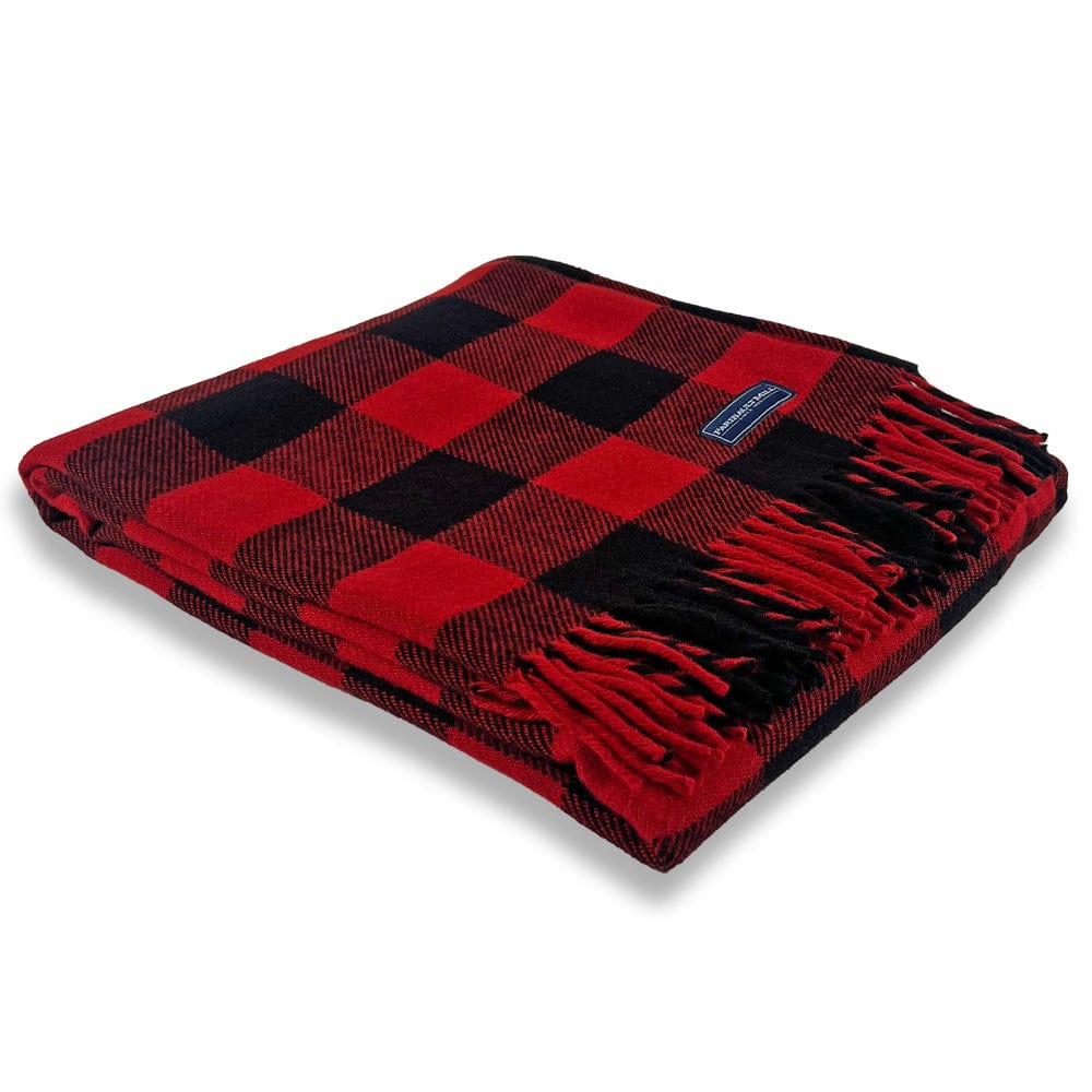 Buffalo Check Wool Throw Red