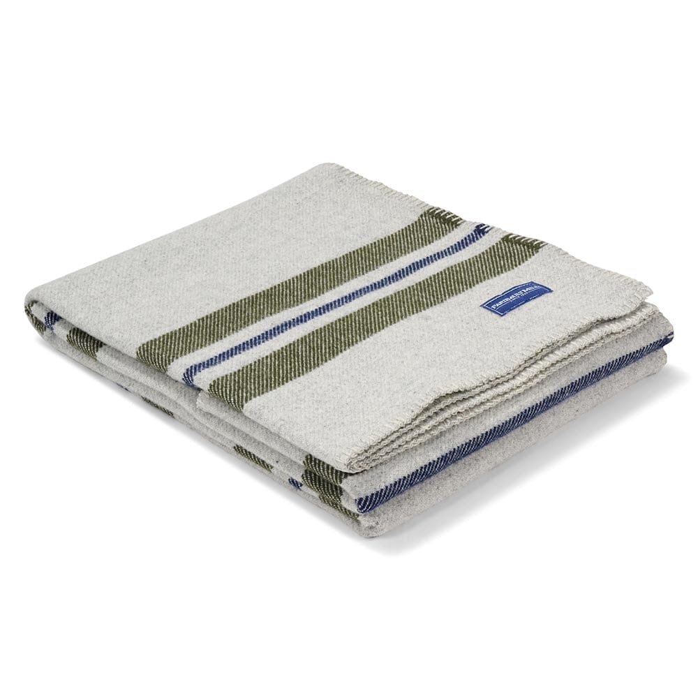 Factory Second Cabin Wool Throw - Smoke/Olive active Factory Second Cabin Wool Throw Faribault machine washable