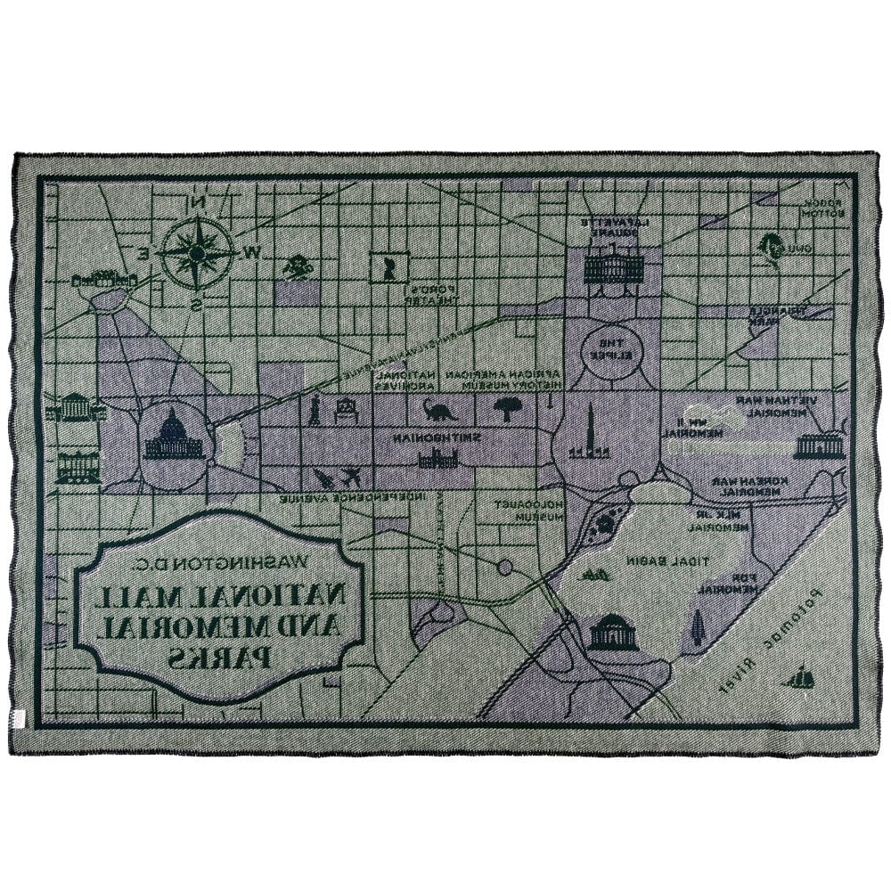 Factory Second DC National Mall Map Wool Throw active Current Dry clean or hand wash