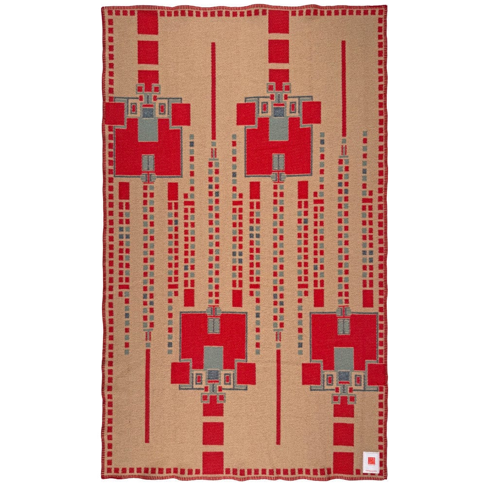 Frank Lloyd Wright Wool Throw Hollyhock House Rug