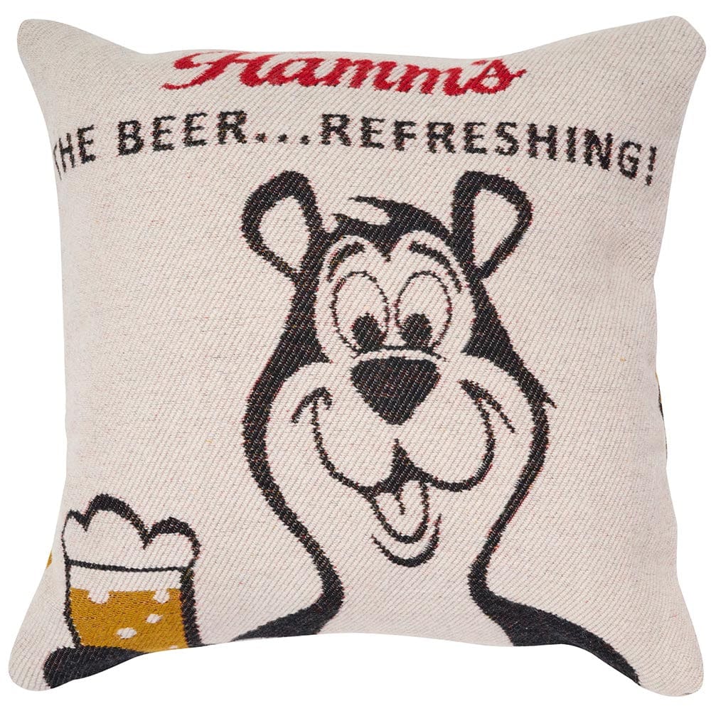 Hamm's Bubbly Bear Pillow Case 20" x 20" active Current Dry clean or hand wash Faribault Full Price Hamm's Beer Pillow Case New Lower Price