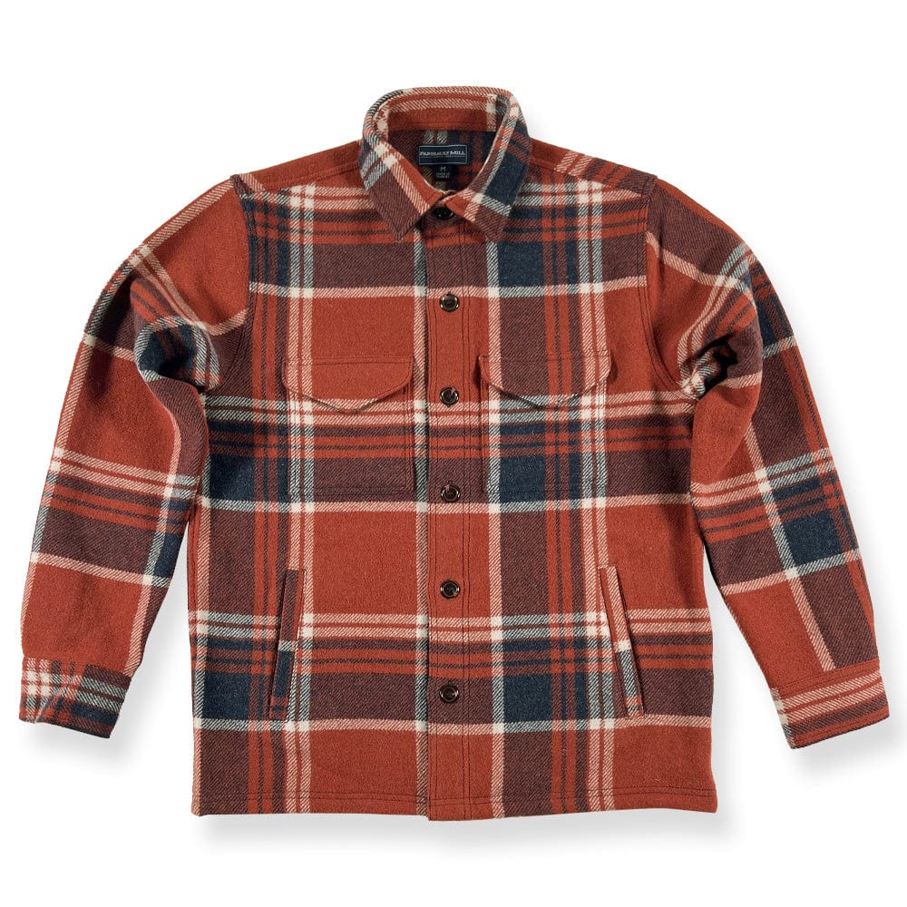 Heritage Plaid Shirt Jacket - Rust/Navy Natural active dry clean only Faribault