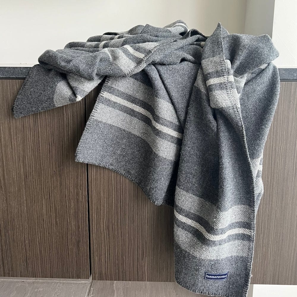 Cabin Wool Throw - Charcoal active Cabin Wool Throw Current Faribault Full Price group-gallery machine washable New Lower Price personalization Stripes