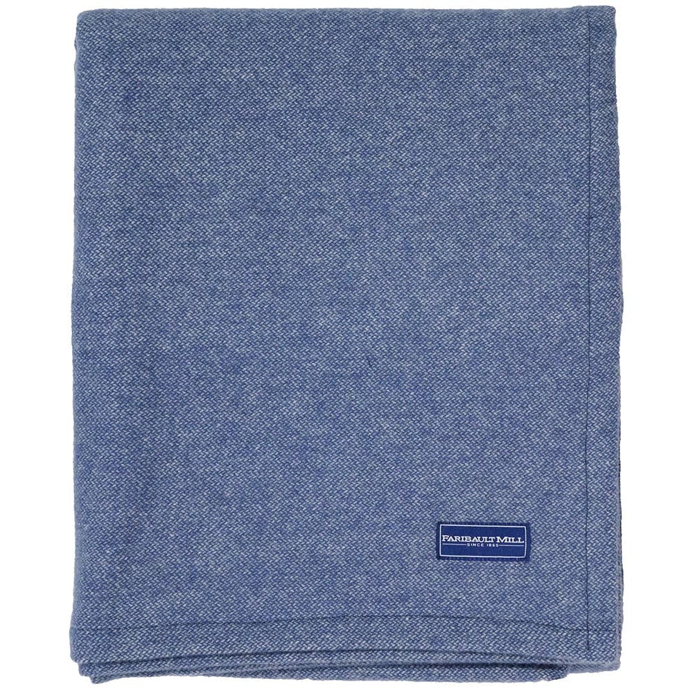 Factory Second Lakefront Wool Blanket Blue Steel
