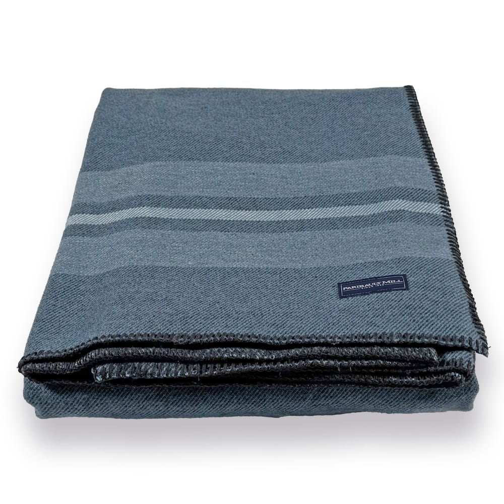 Limited Edition Cabin Wool Blanket - Sky Blue active Cabin Wool Blanket Current Faribault Full group-gallery King machine washable Queen Stripes Twin