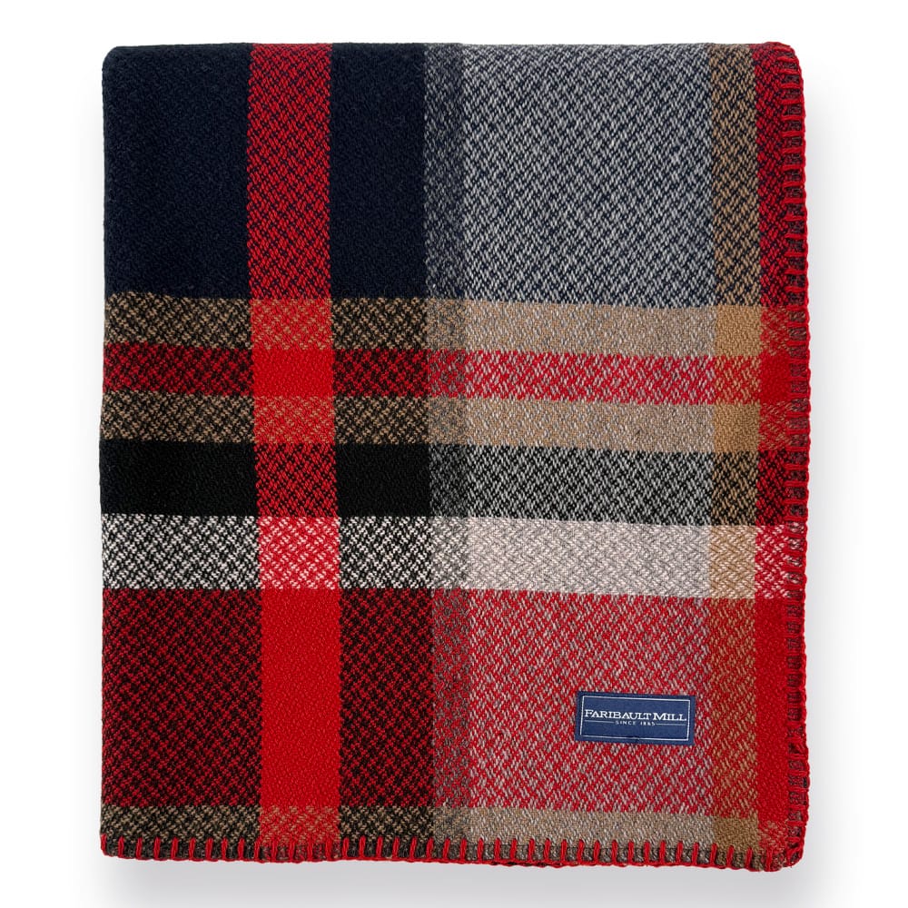 Limited Edition Plaid Throw Blanket - Red/Black active Buffalo Check Wool Throw Current Faribault Full Price group-gallery machine washable Patterns & Plaids