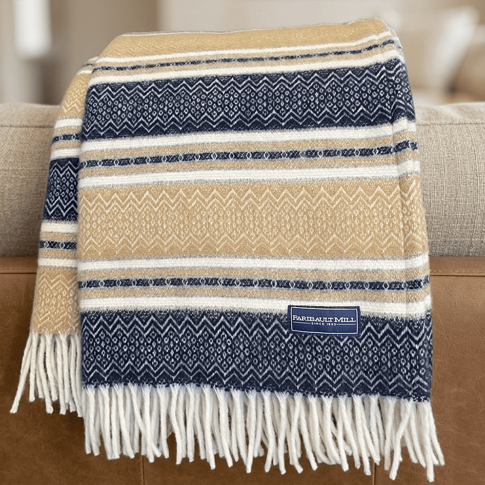 Mesa Wool Throw Blanket - Beige active Current Faribault Full Price group-gallery machine washable