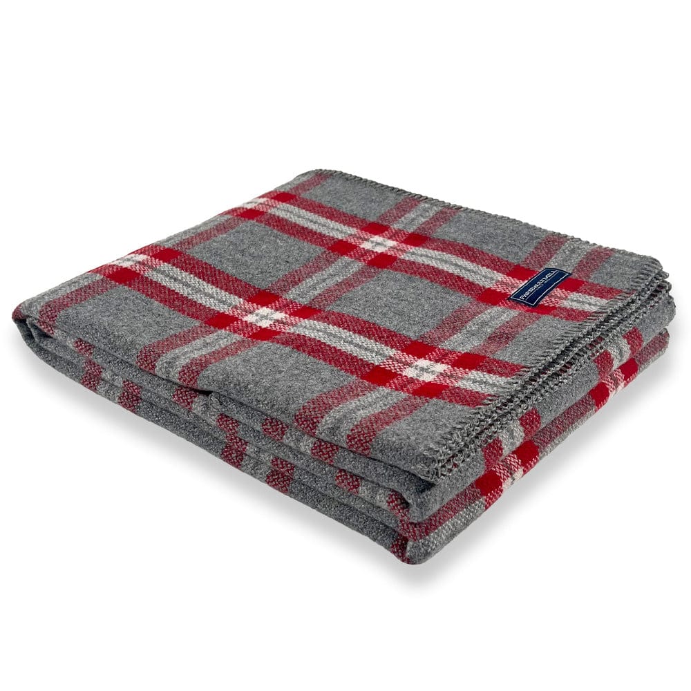 Factory Second Minnehaha Falls Wool Throw - Red active Factory Second Minnehaha Falls Wool Throw machine washable Patterns & Plaids