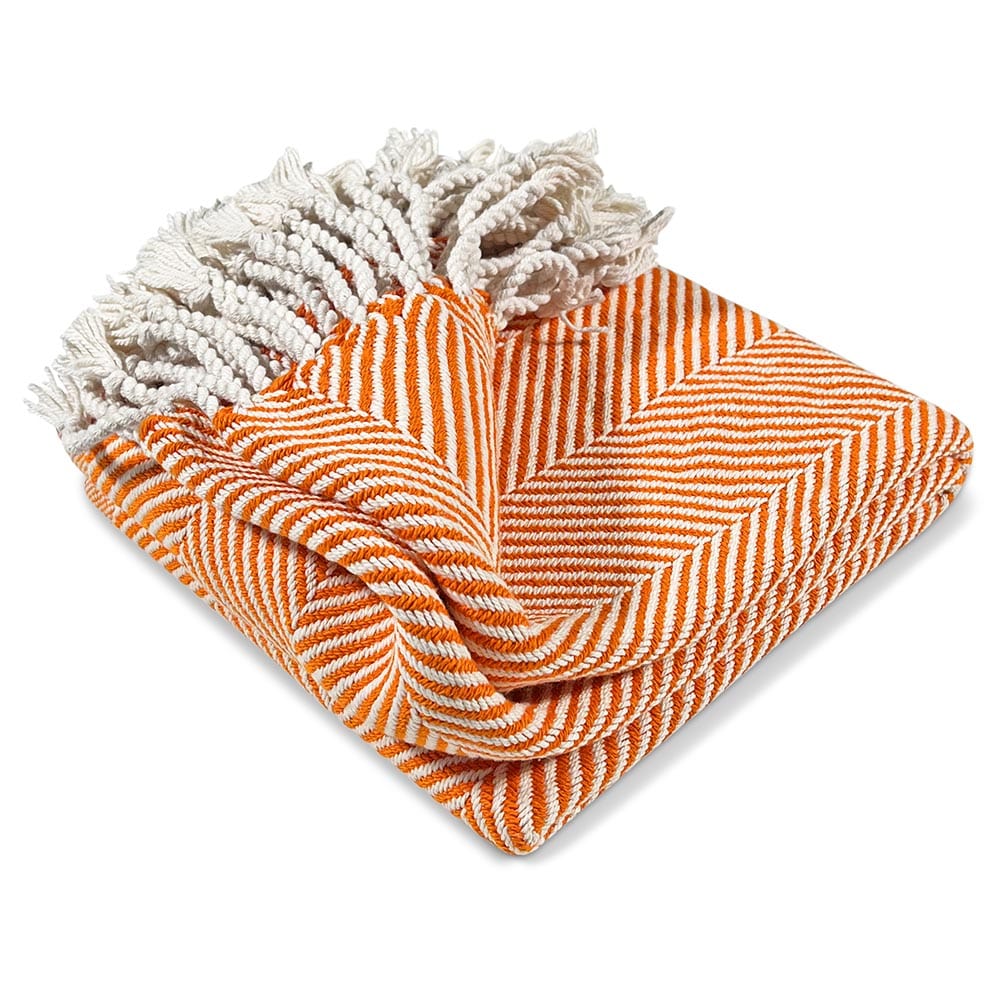 Monhegan Cotton Throw With Fringe active All Throws Best Seller Cotton Throws Current FWM group-gallery Herringbone Collection Herringbone Throw machine washable Monhegan Cotton Throw With Fringe Regular Priced Throws