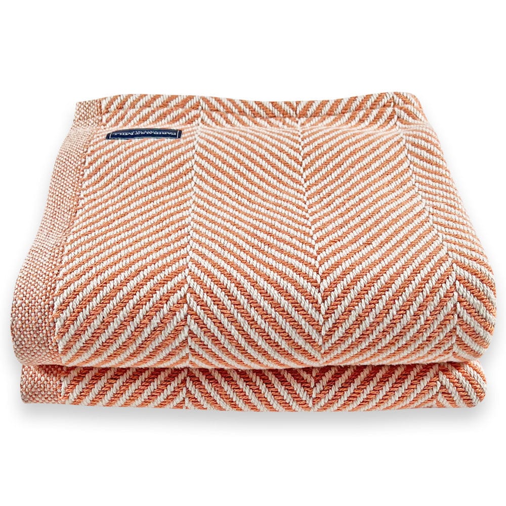Monhegan Cotton Throw Without Fringe - Bittersweet active All Throws Best Seller Cotton Throws FWM Herringbone Collection Herringbone Throw machine washable Maine Throws
