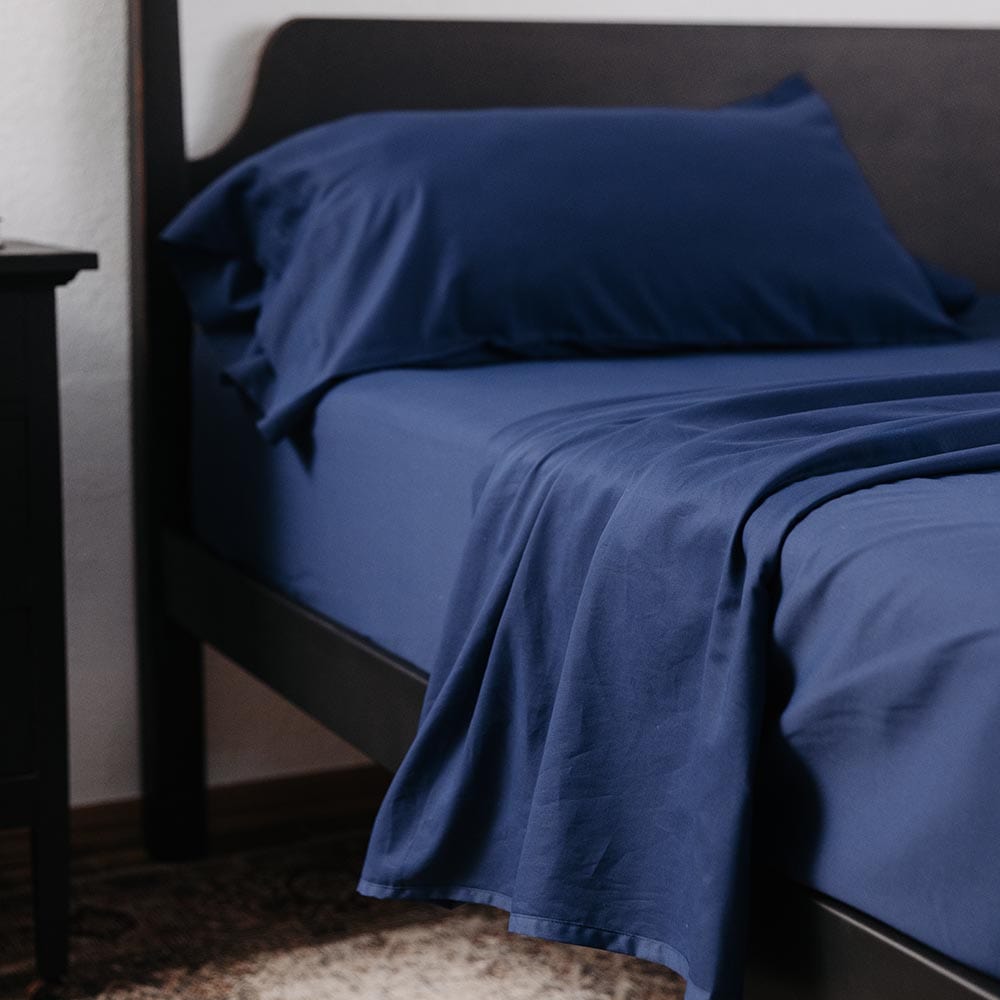 Sheet Set - Navy active Current Faribault Full Price group-gallery King machine washable Queen Sheet Set Solids Twin