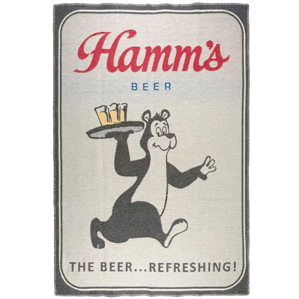 North Star Hamm's Beer Bear Bar Tender Throw 50" x 60" Current Faribault Full Price group-gallery Machine Washable New Lower Price sustainable throws