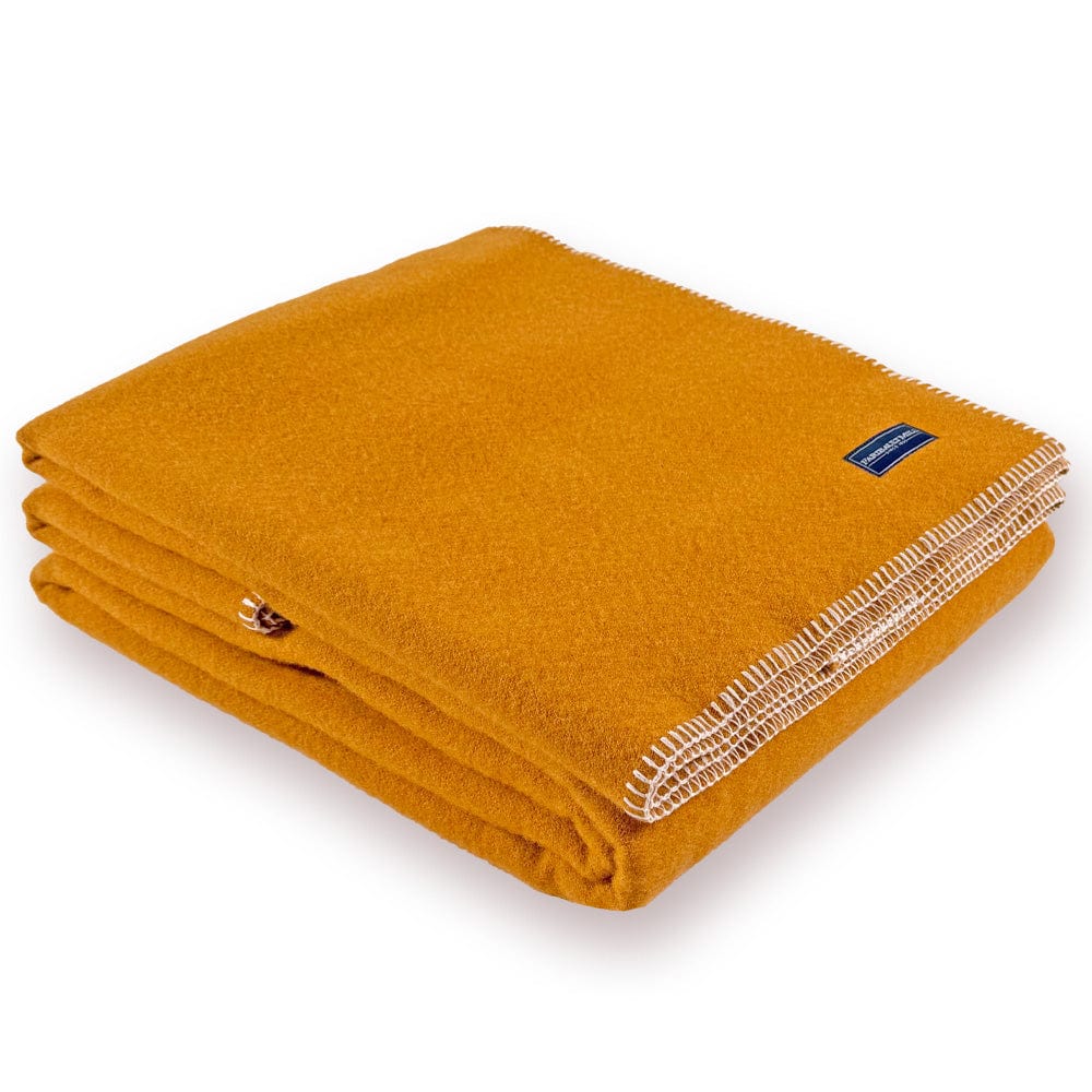 Factory Second Pure & Simple Wool Blanket - Butterscotch active Current Factory Second Pure & Simple Wool Blanket Full group-gallery King machine washable Queen Solids Twin