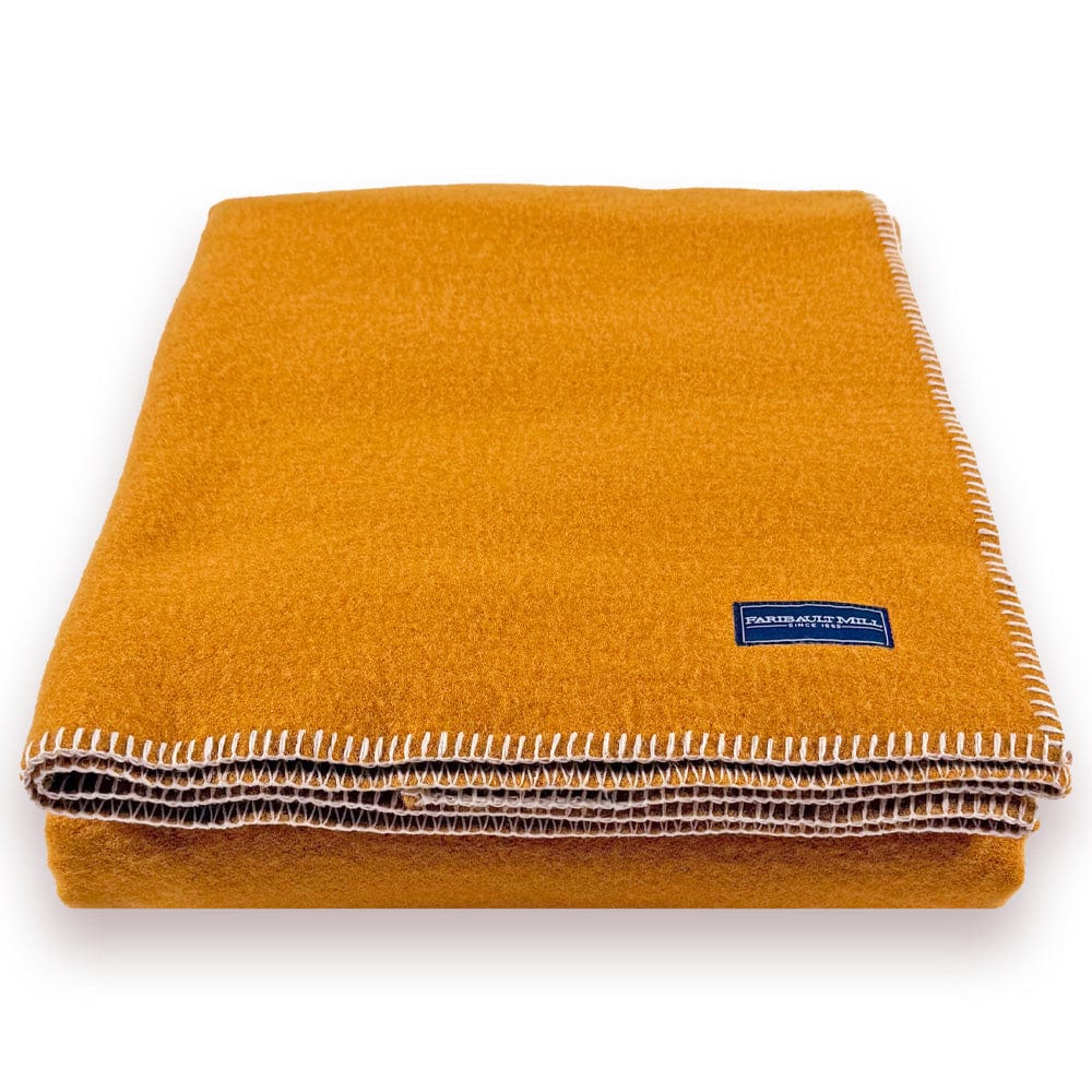 Pure & Simple Wool Blanket - Butterscotch active Current Faribault Full Full Price group-gallery King machine washable New Lower Price personalization Pure & Simple Wool Blanket Queen Solids Twin