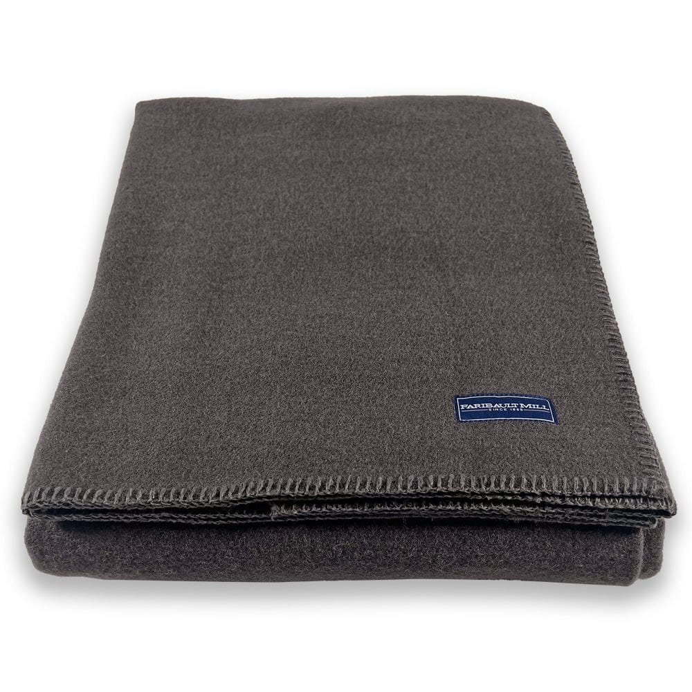 Pure & Simple Wool Blanket - Charcoal active Current Faribault Full group-gallery King machine washable Pure & Simple Wool Blanket Queen Solids Twin