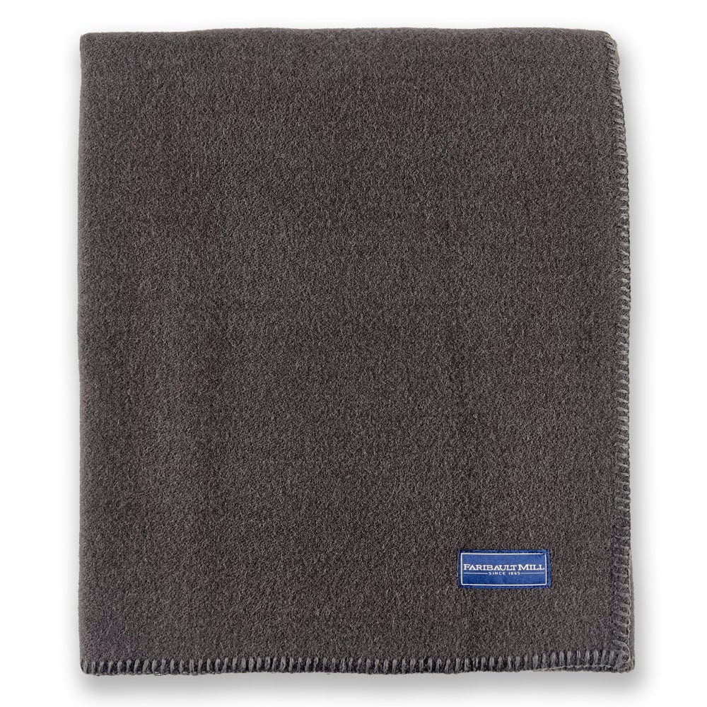 Pure & Simple Wool Blanket - Charcoal active Current Faribault Full group-gallery King machine washable Pure & Simple Wool Blanket Queen Solids Twin