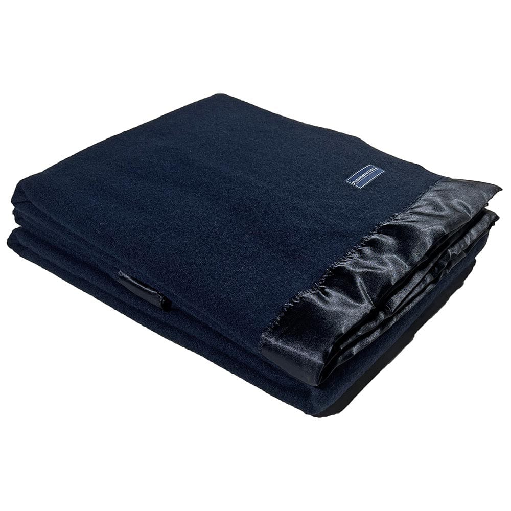 Pure & Simple Satin Wool Blanket - Navy active Current Faribault Full group-gallery King machine washable New Lower Price personalization Pure & Simple Satin Wool Blanket Queen Solids Twin