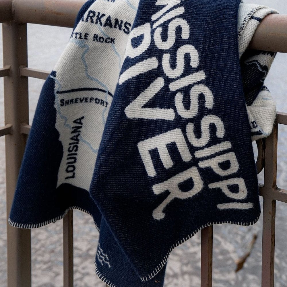 Mississippi River Wool Throw active Current Dry clean or hand wash Faribault Lakes & Maps New Lower Price