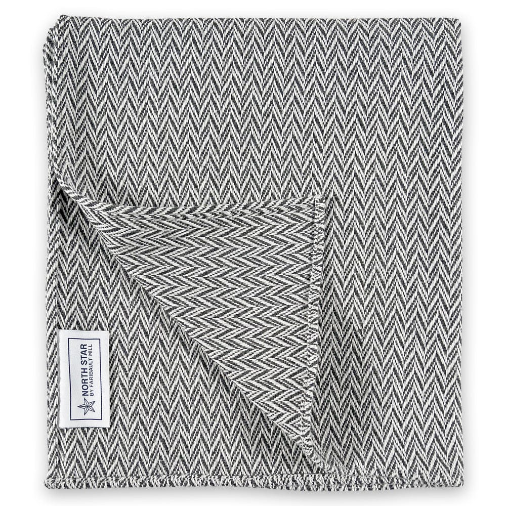 Factory Second North Star Reverse Twill Throw - Charcoal Current Faribault group-gallery Machine Washable north star sustainable throws